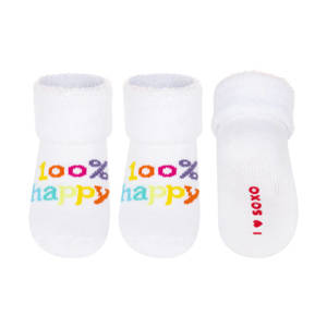 Calzini per bebè SOXO bianchi con scritte colorate