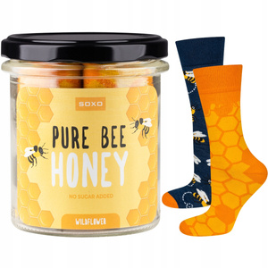 Coloratissimi SOXO GOOD STUFF Calzini Pure Bee Honey in un divertente barattolo di cotone