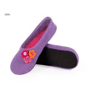 Pantofole da donna ballerine SOXO fatte a maglia suola ABS viola