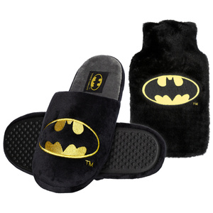 Pantofole da uomo SOXO BATMAN DC Comics e borsa dell'acqua calda BATMAN | un'idea per un regalo