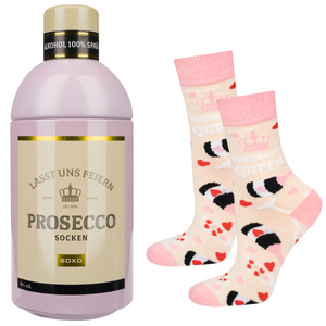 SOXO GOOD STUFF calze da donna divertenti Prosecco in bottiglia regalo