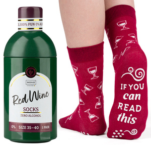 SOXO GOOD STUFF calze da donna divertenti Red Wine in bottiglia regalo