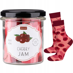 SOXO GOOD STUFF calzini da donna cherry jam in barattolo