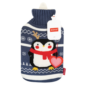 Scaldino pinguino Soxo in maglioncino regalo divertente Babbo Natale Natale