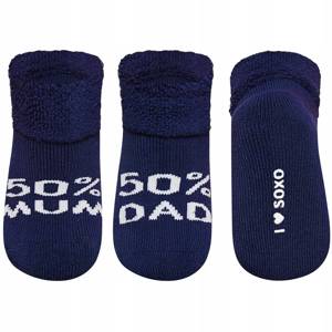 Set di 3x calzini SOXO per bambini blu navy con scritta