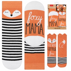 Un set di calzini SOXO per mamma e bambino, in cotone volpe